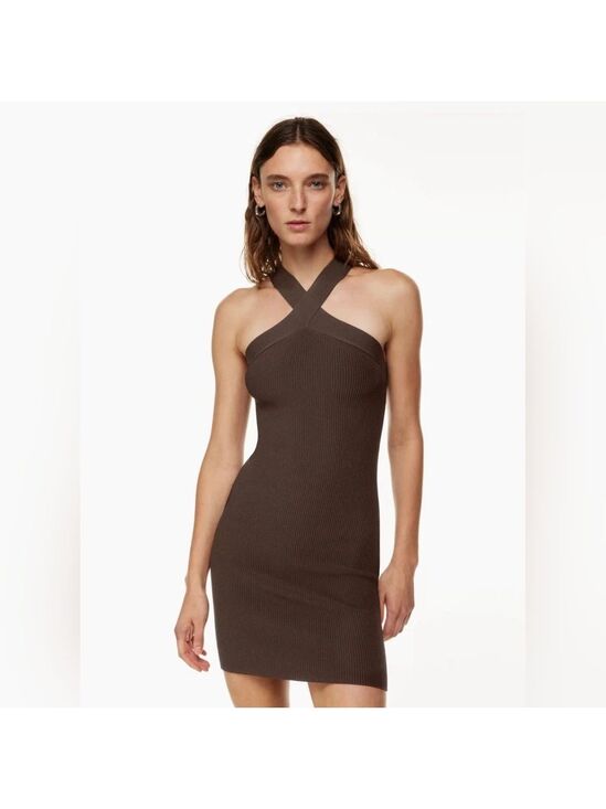 Babaton Dresses & Skirts - Aritzia Babaton Sculpt Knit Criss Cross Bodycon Mini Dress